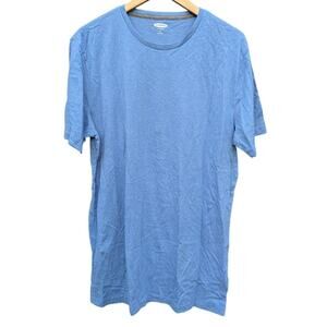 Old Navy Basic Blue Crew Neck Men T Shirt Size L Tall Soft Washed Casual